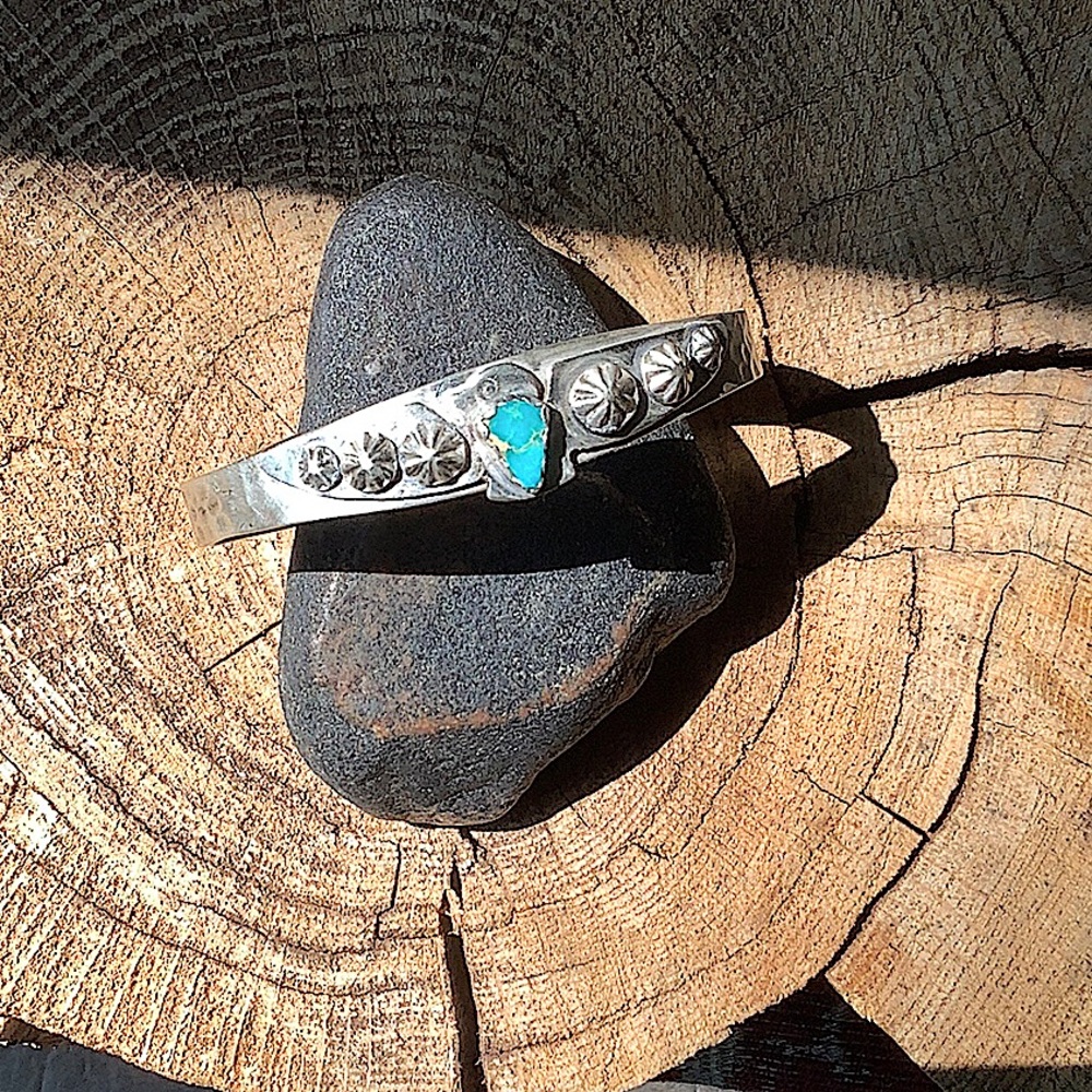 Sterling / turquoise cuff , adjustable